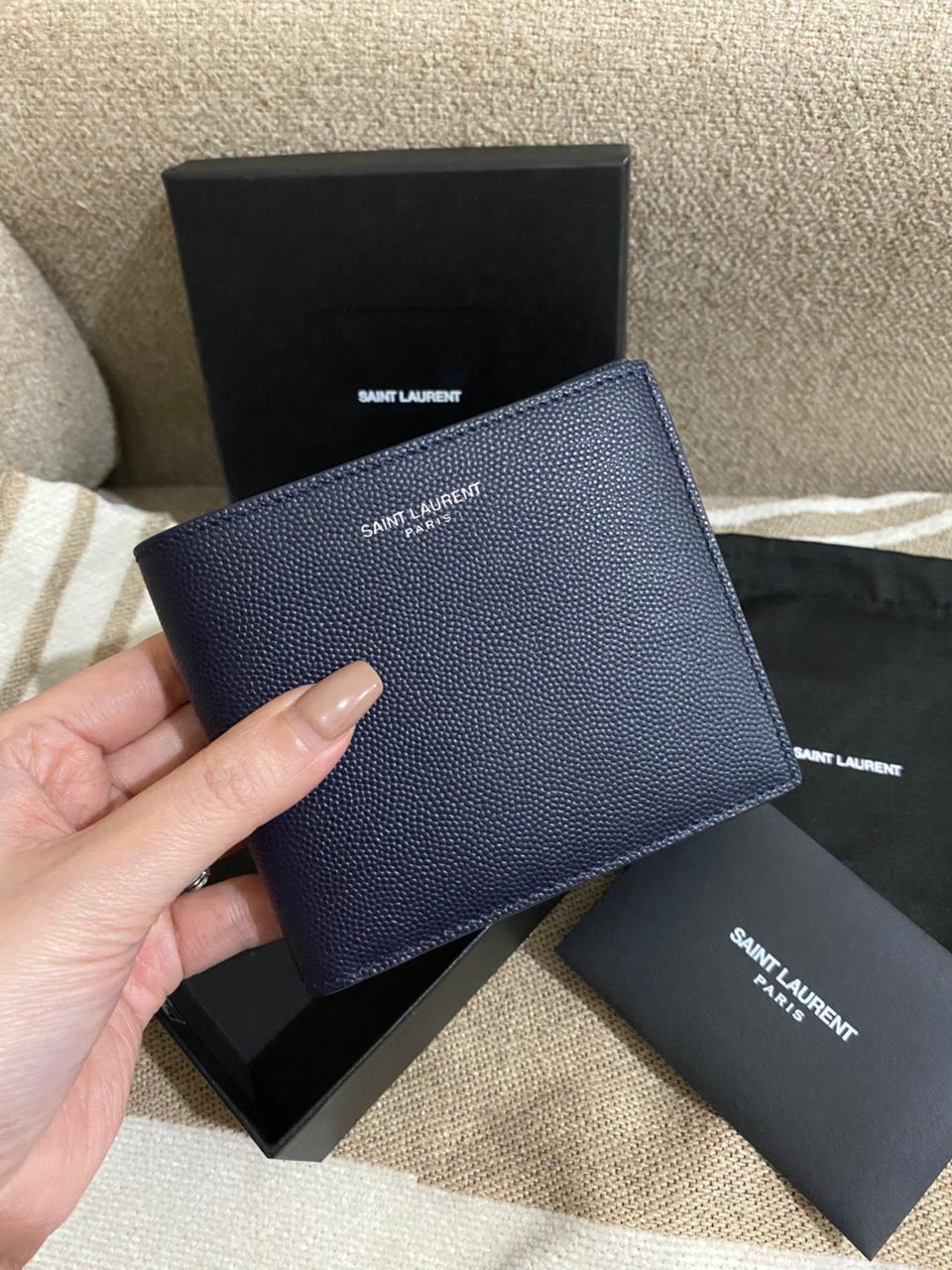 Saint Laurent Grain Leather Bi Fold men's wallet