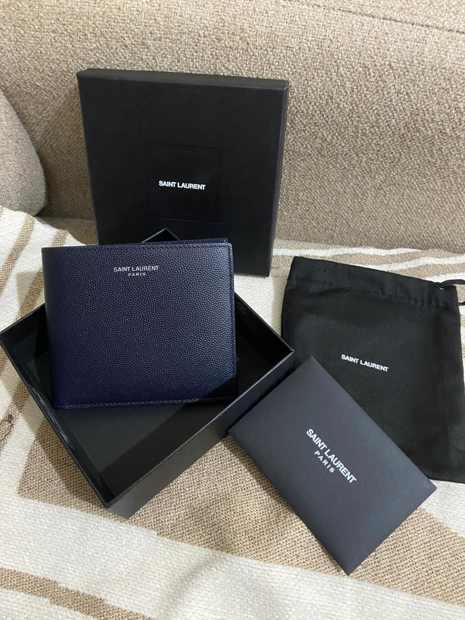Saint Laurent Grain Leather Bi Fold men's wallet