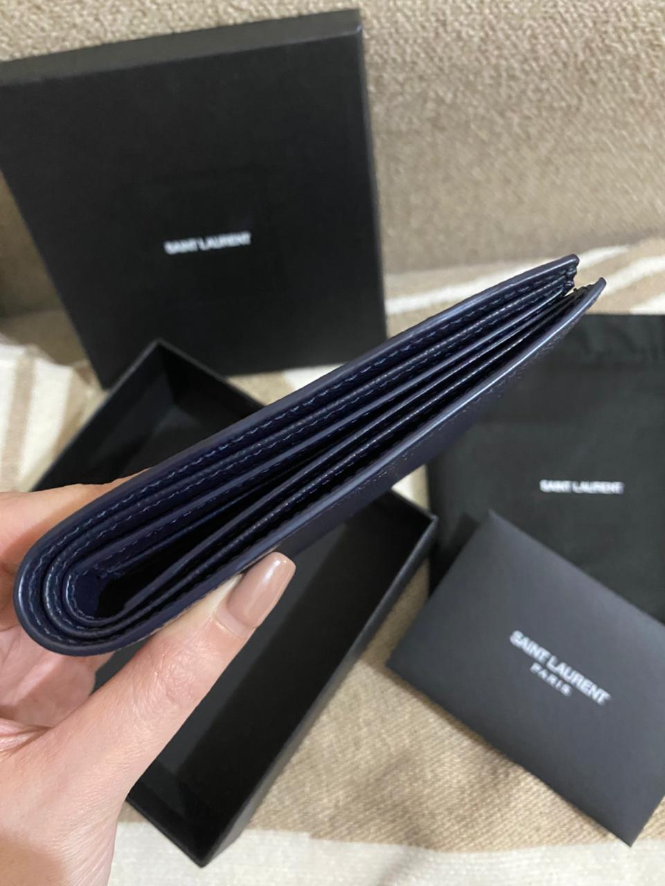 Saint Laurent Grain Leather Bi Fold men's wallet