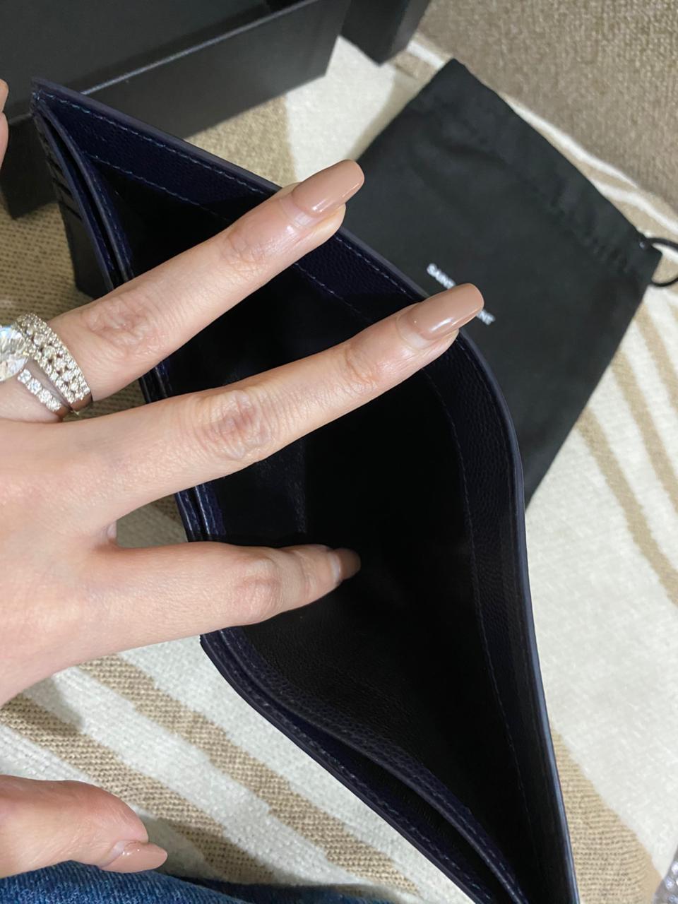 Saint Laurent Grain Leather Bi Fold men's wallet