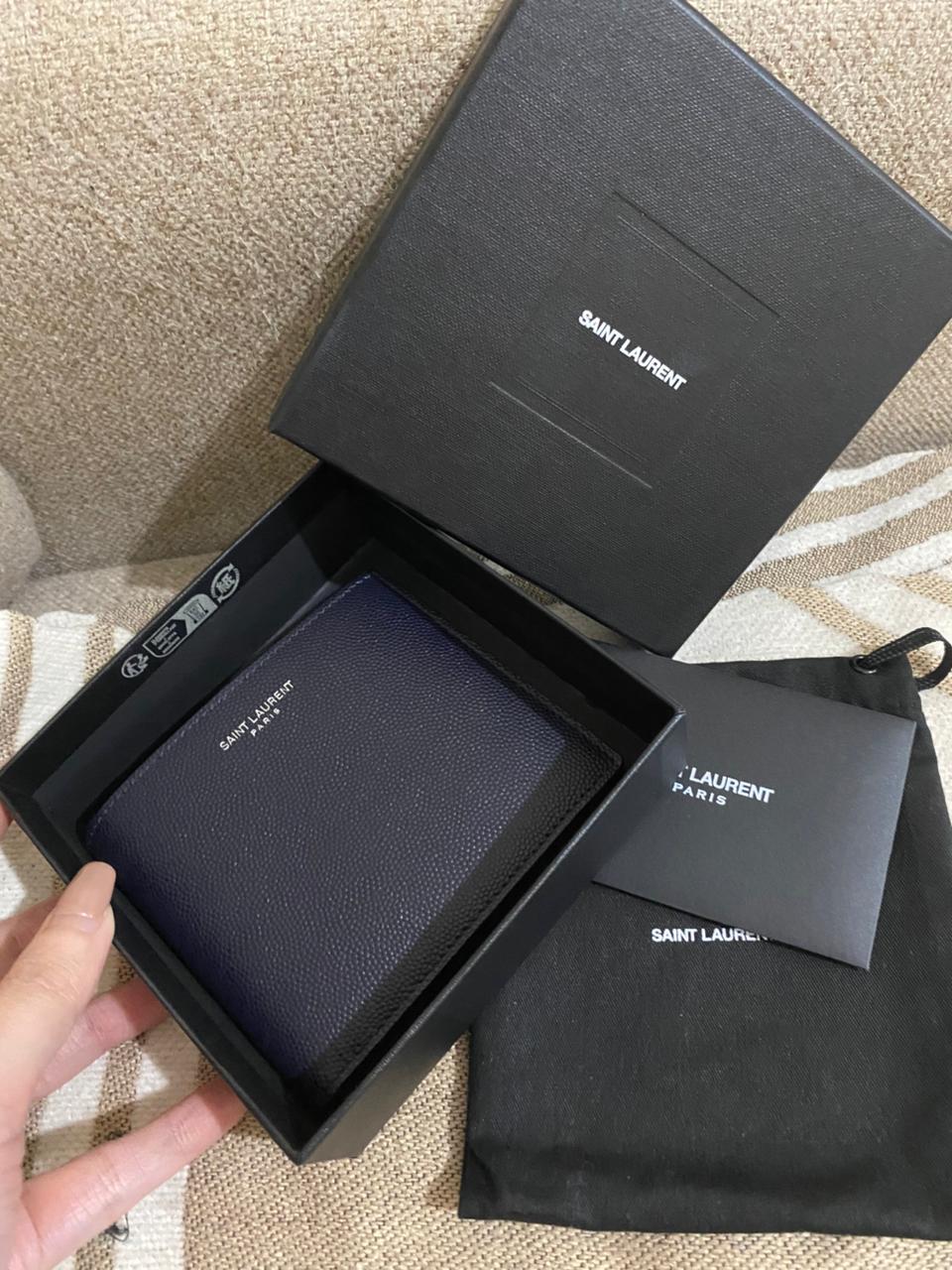 Saint Laurent Grain Leather Bi Fold men's wallet