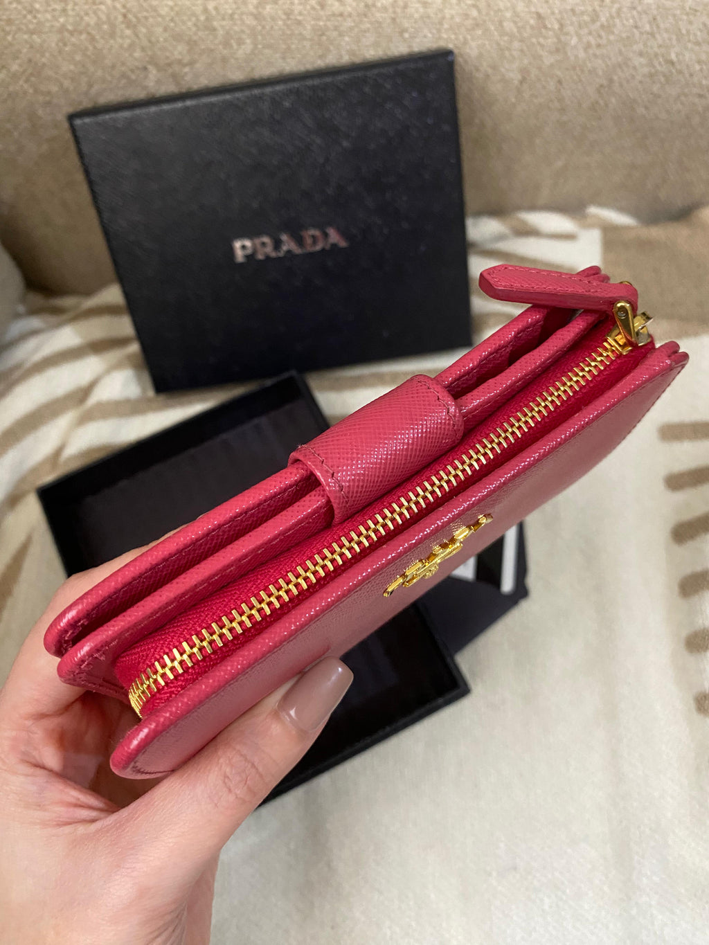 PRADA Saffiano Bi Fold women's wallet