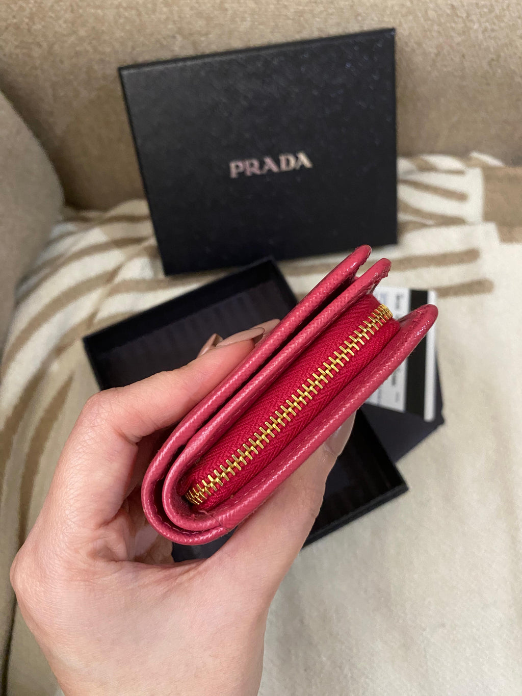 PRADA Saffiano Bi Fold women's wallet