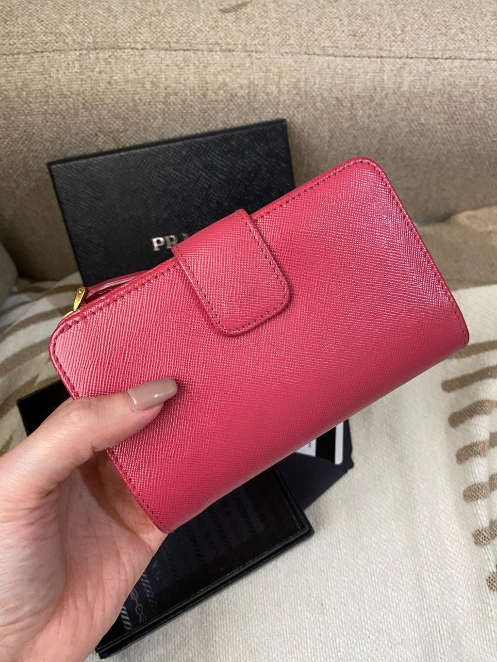 PRADA Saffiano Bi Fold women's wallet