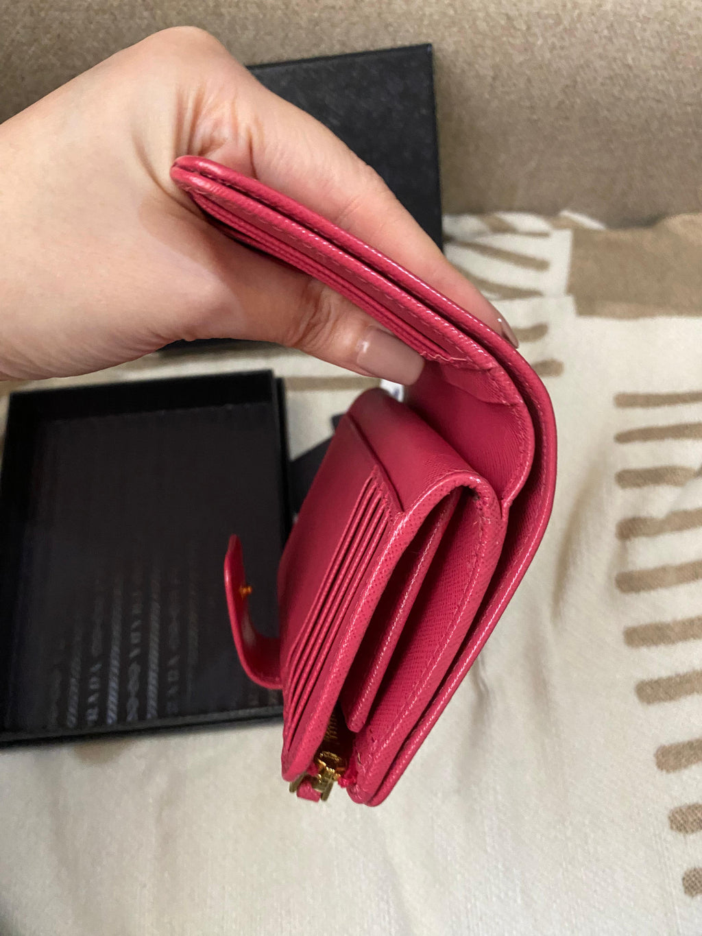 PRADA Saffiano Bi Fold women's wallet