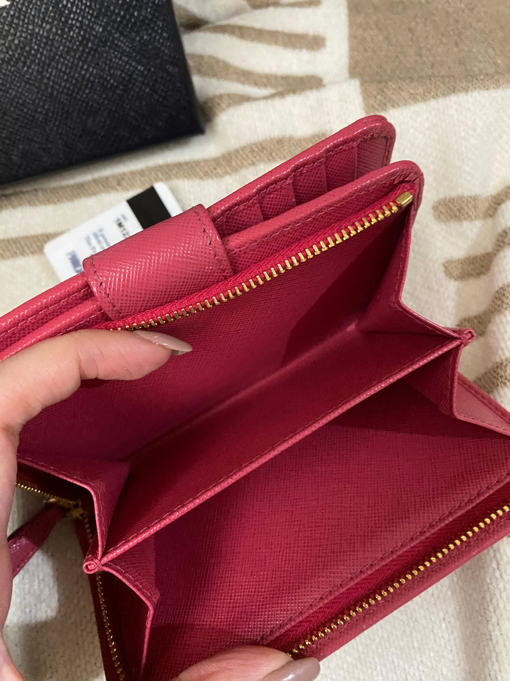 PRADA Saffiano Bi Fold women's wallet