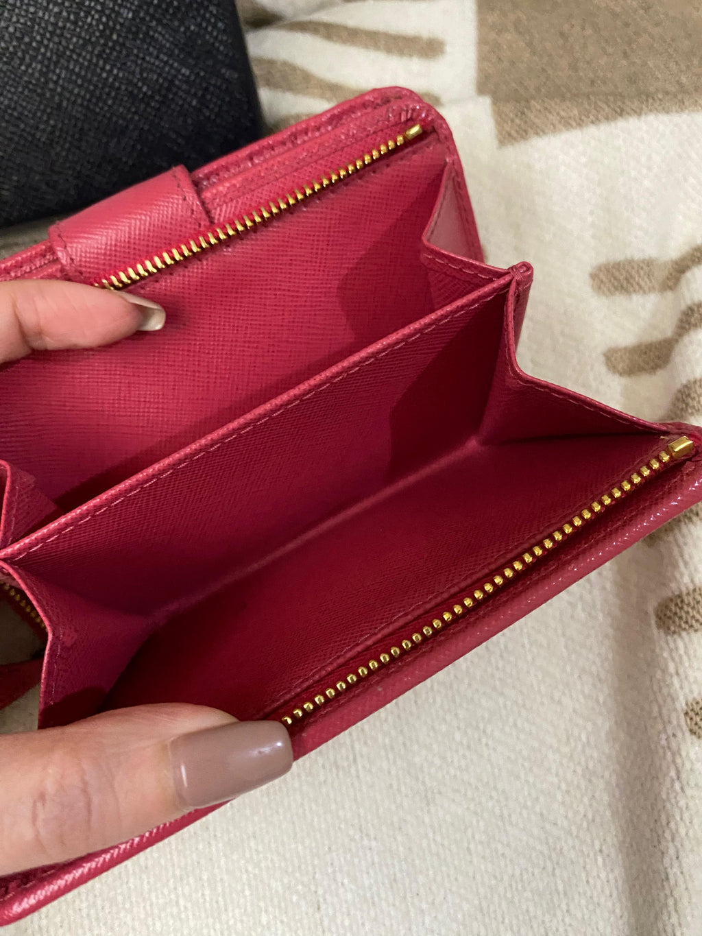 PRADA Saffiano Bi Fold women's wallet