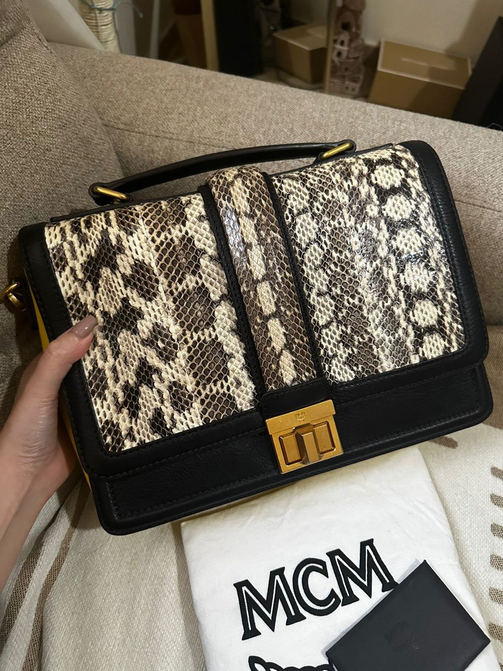 MCM Multicolor Snake Skin Little Veronica