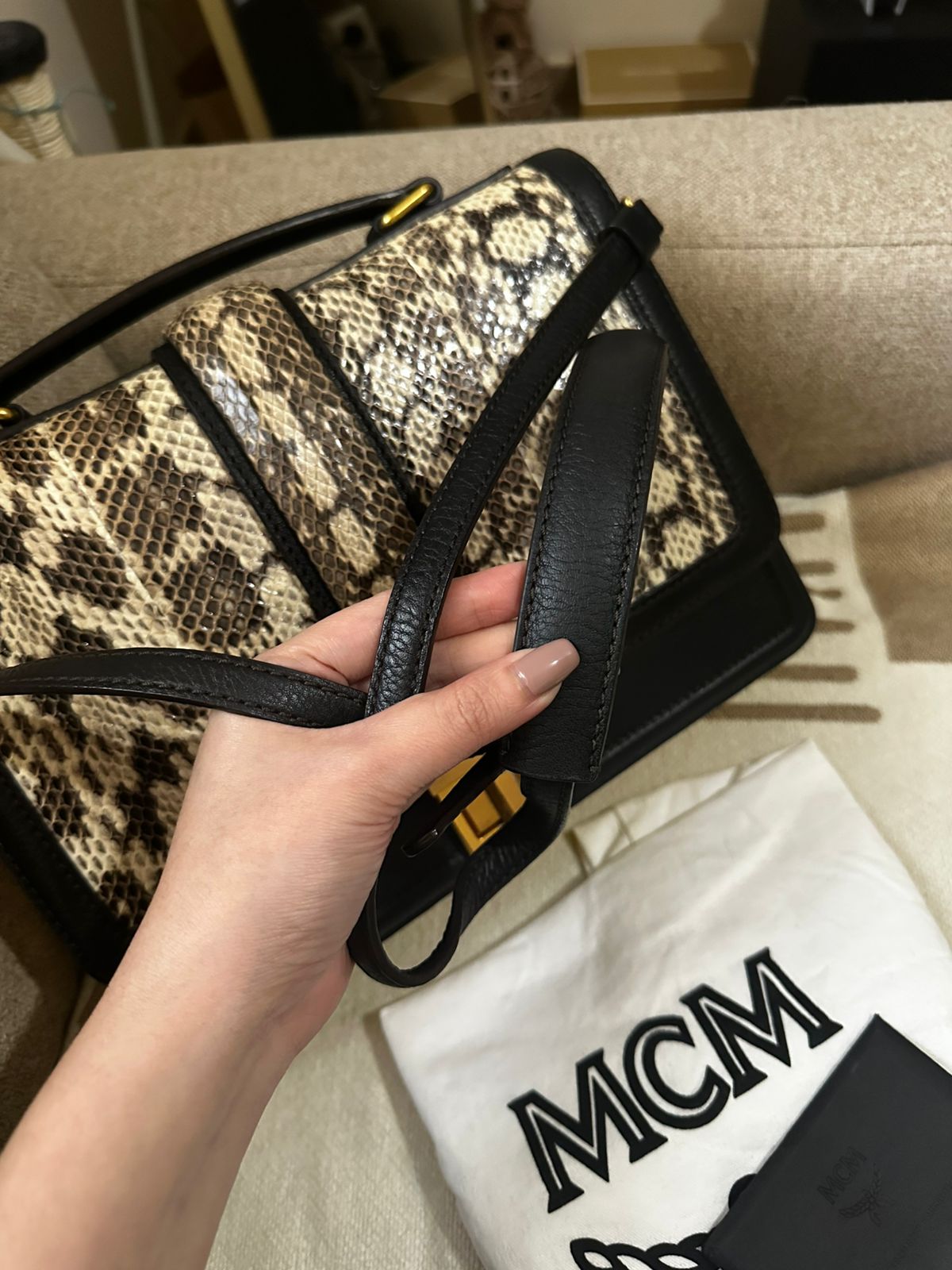 MCM Multicolor Snake Skin Little Veronica