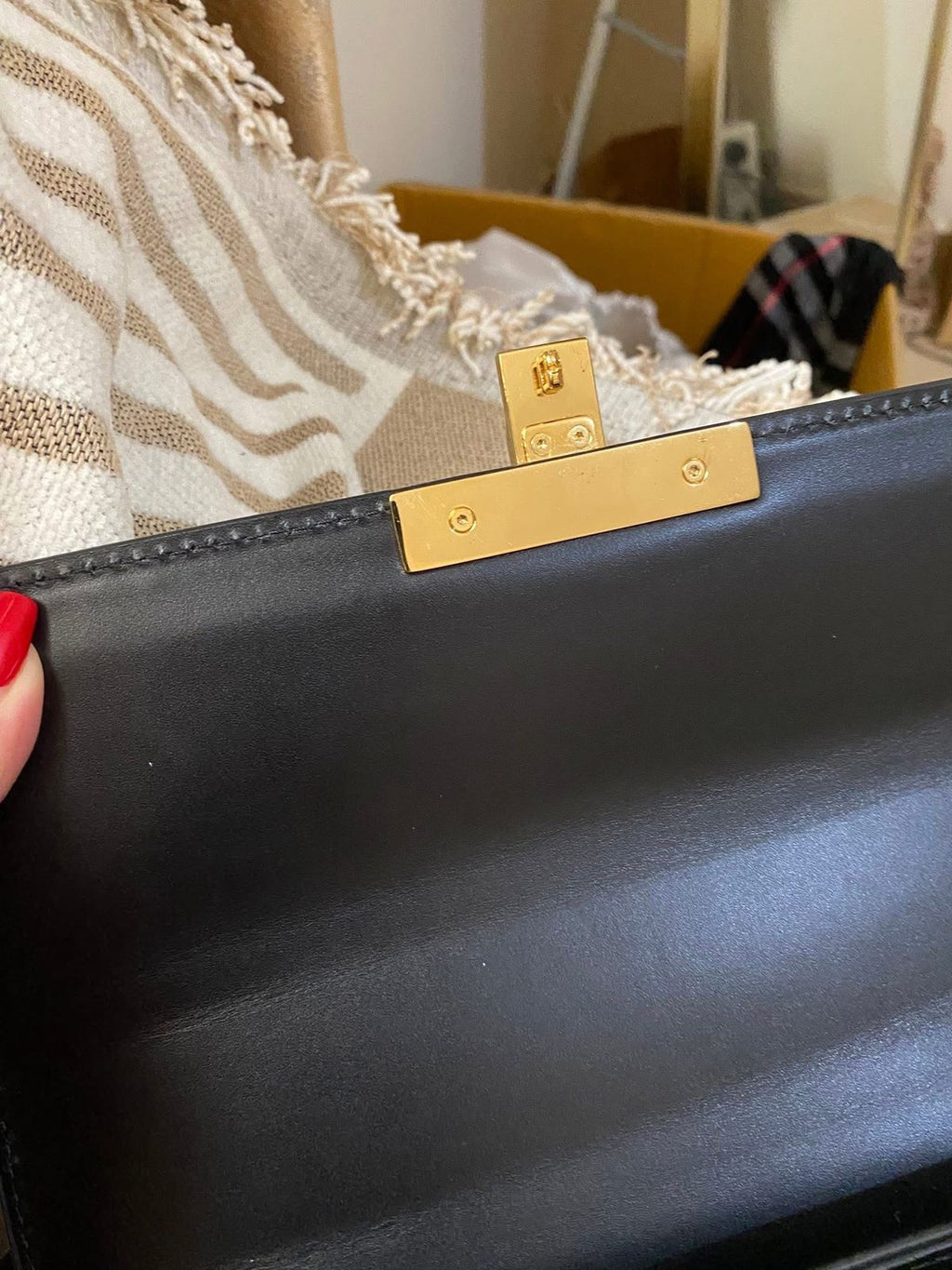 Gucci Tricolor GG Supreme Canvas and Leather Medium Padlock Top Handle Bag