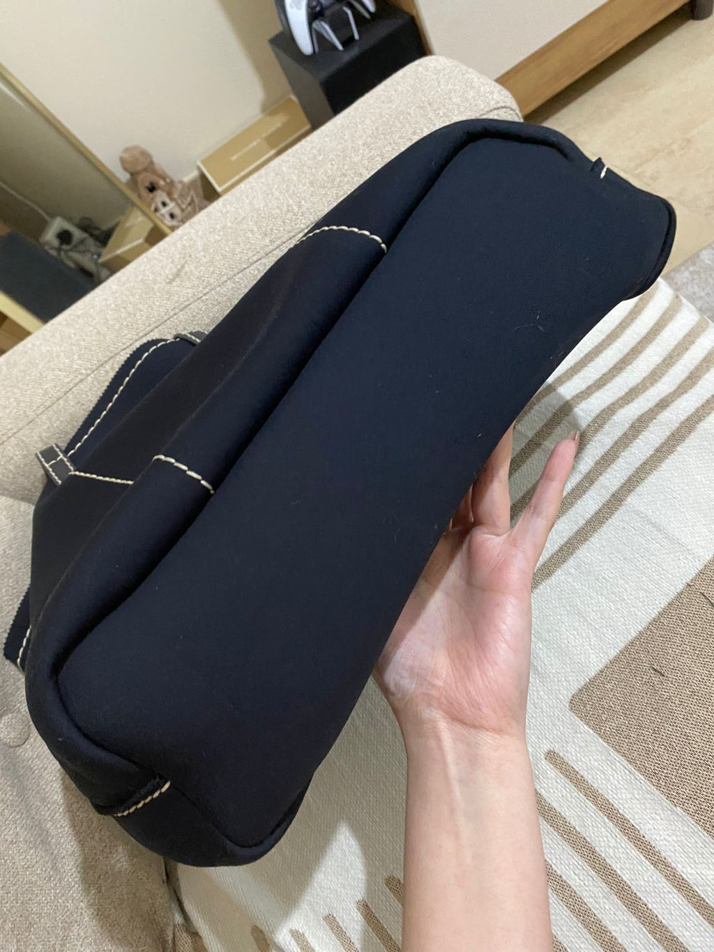 PRADA Neoprene Large Shopping Tote Bag