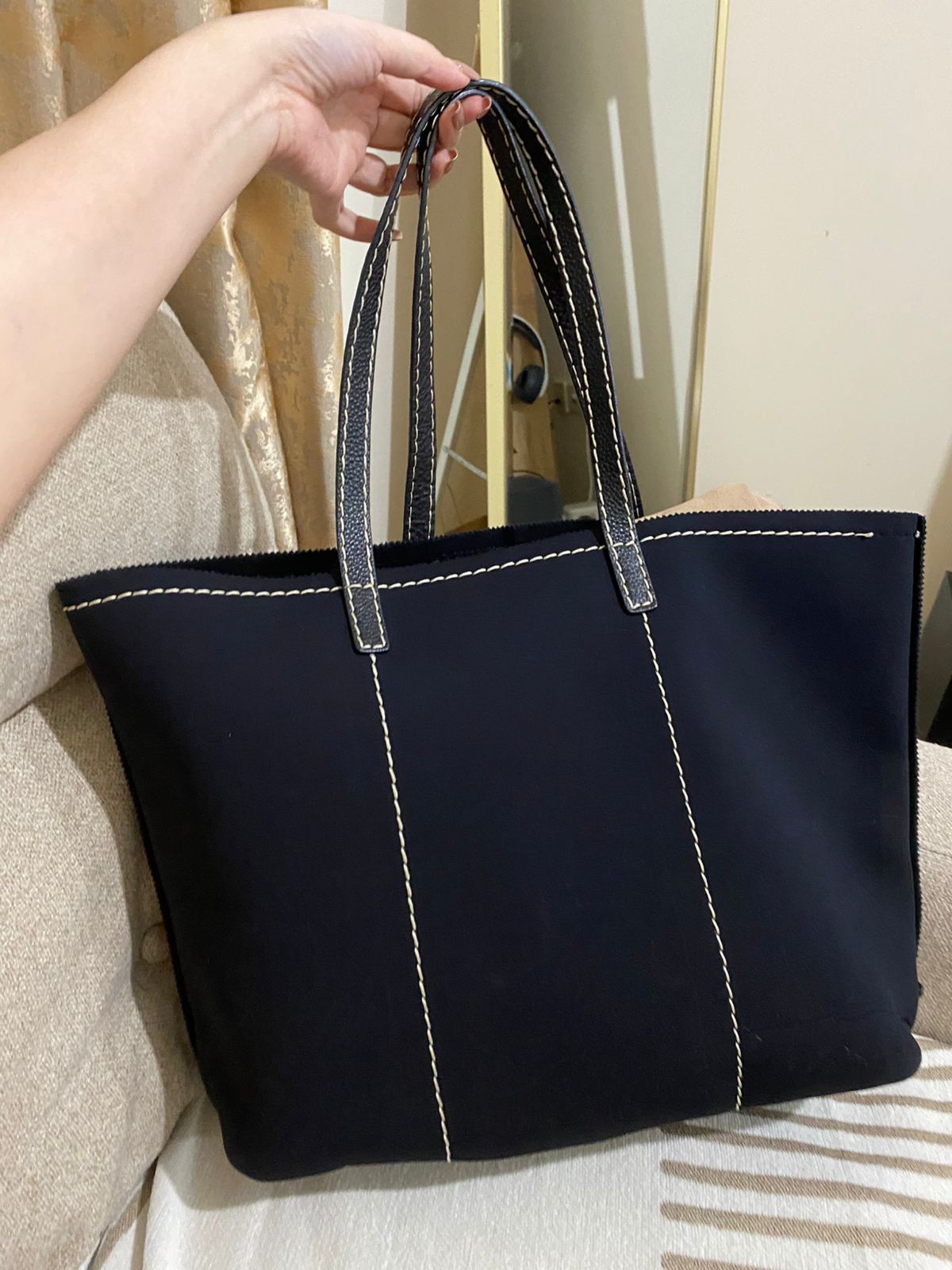 PRADA Neoprene Large Shopping Tote Bag