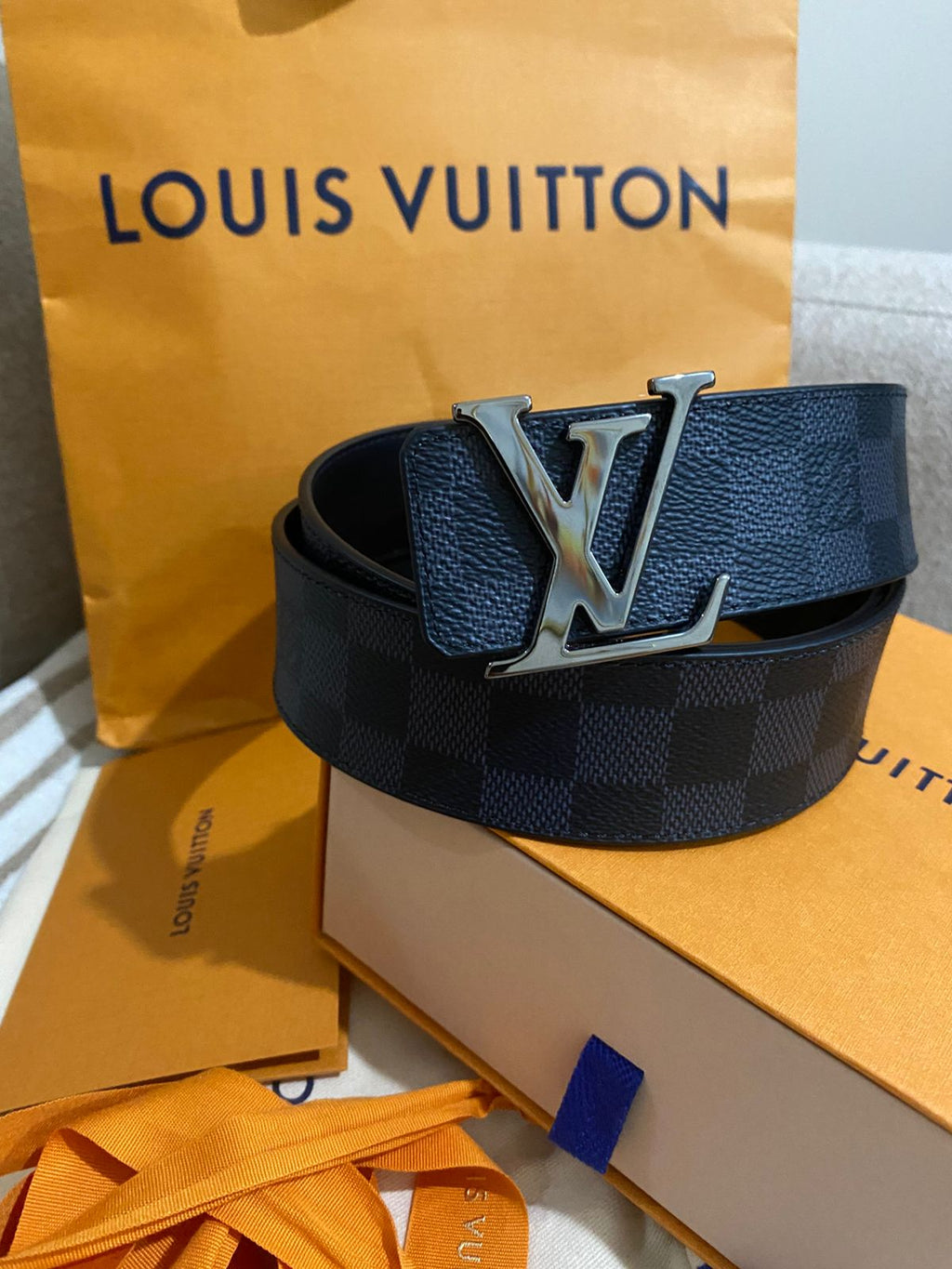 Louis Vuitton Graphite Men's Leather Belt