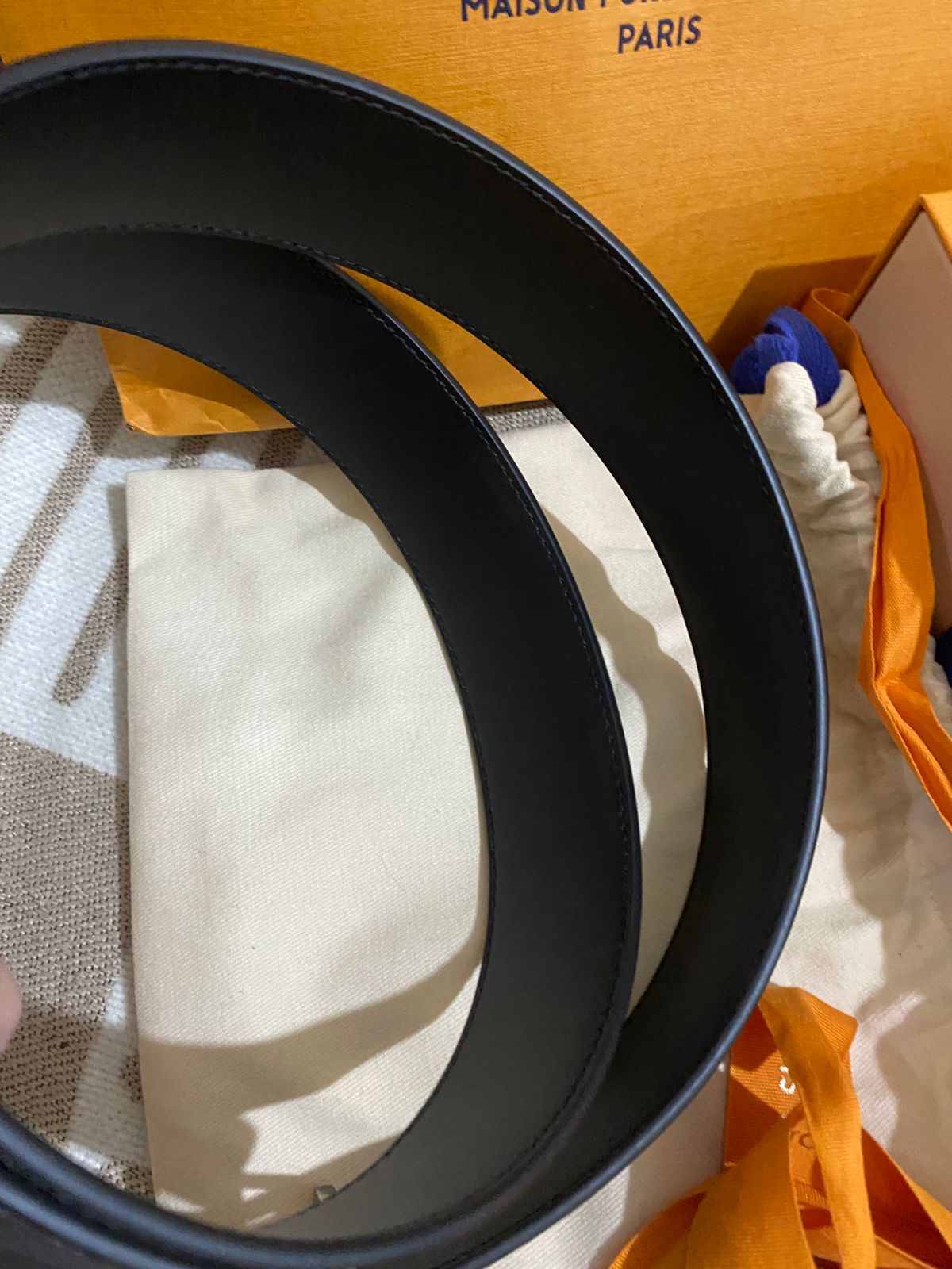 Louis Vuitton Graphite Men's Leather Belt