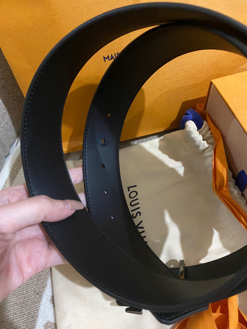 Louis Vuitton Graphite Men's Leather Belt