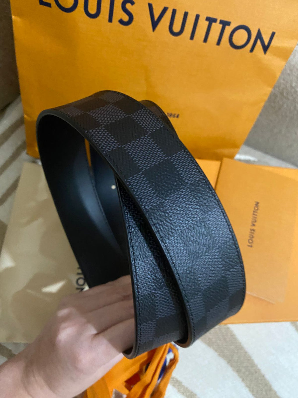 Louis Vuitton Graphite Men's Leather Belt
