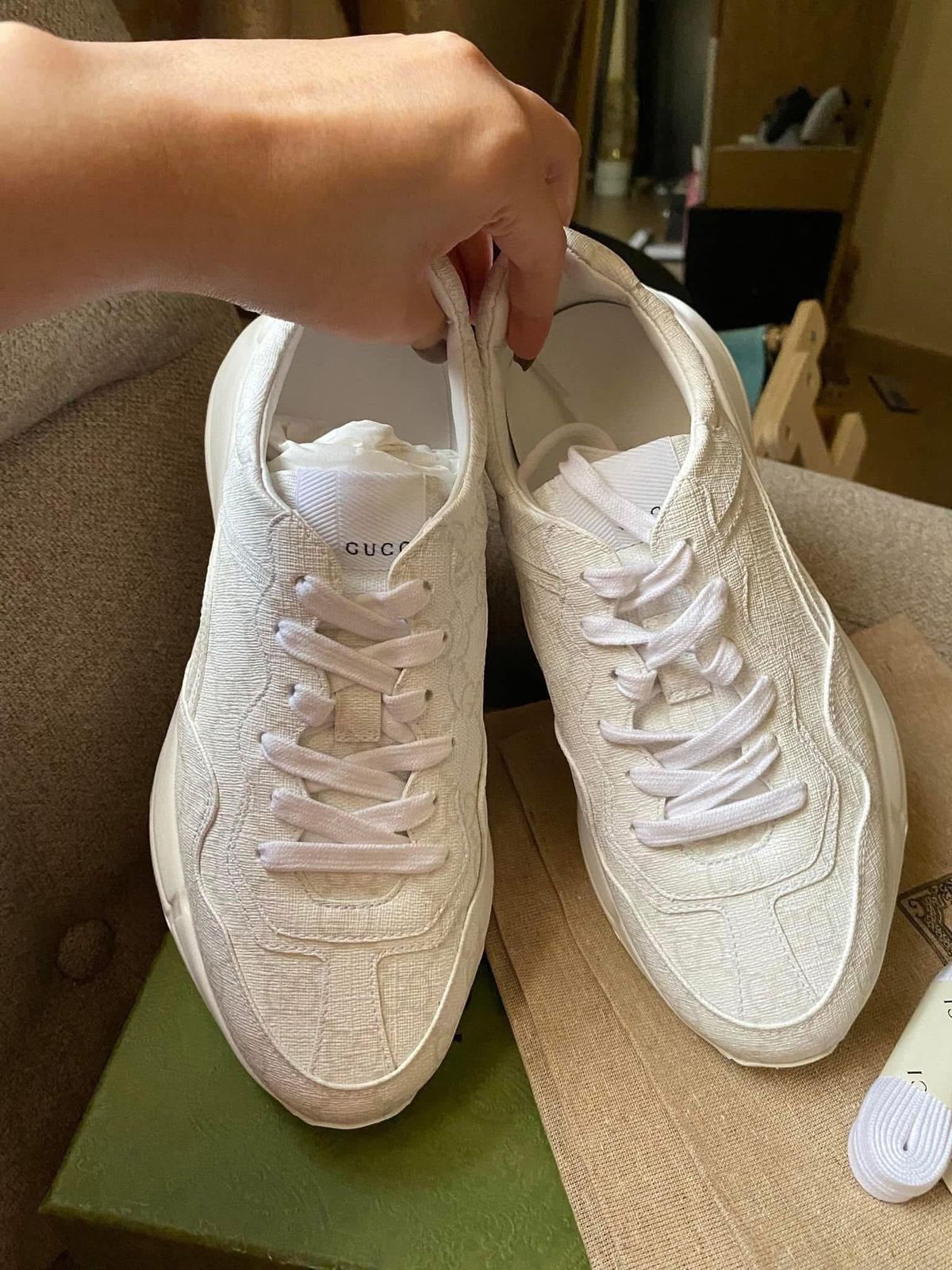 GUCCI GG Supreme Rhyton White Sneaker 37.5