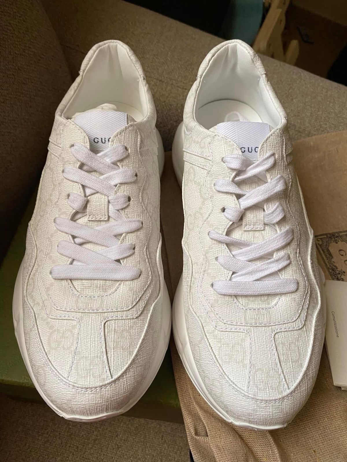 GUCCI GG Supreme Rhyton White Sneaker 37.5
