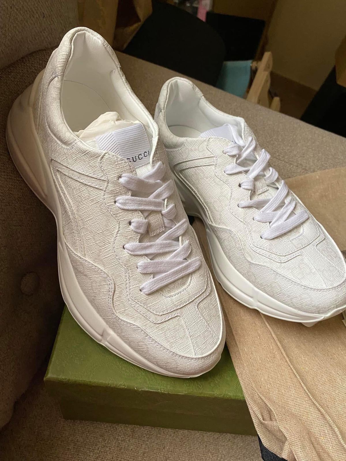 GUCCI GG Supreme Rhyton White Sneaker 37.5