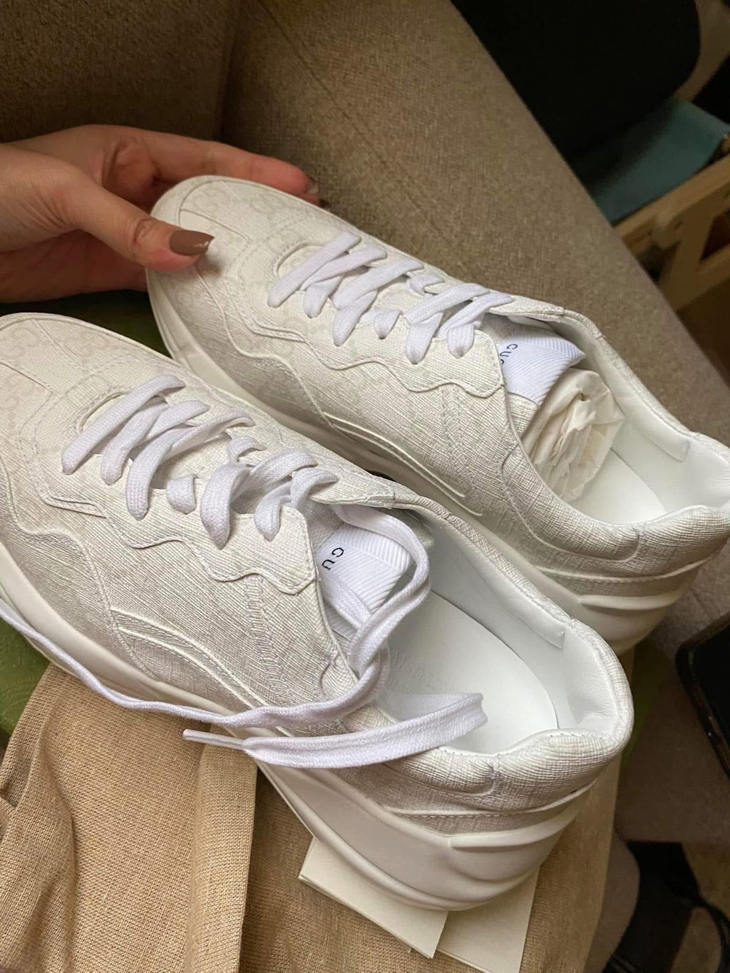 GUCCI GG Supreme Rhyton White Sneaker 37.5