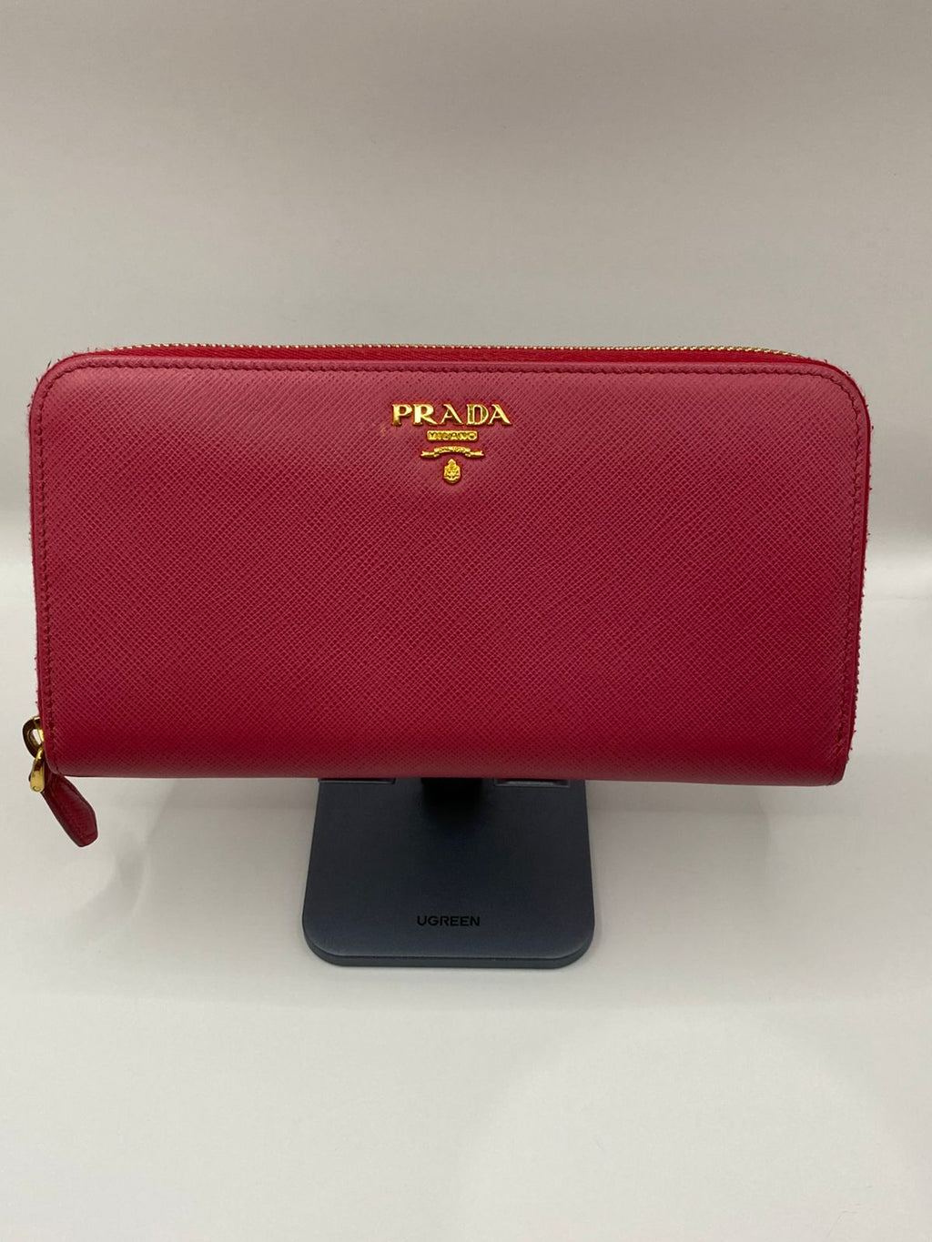 PRADA Saffiano Zip Around Long Wallet