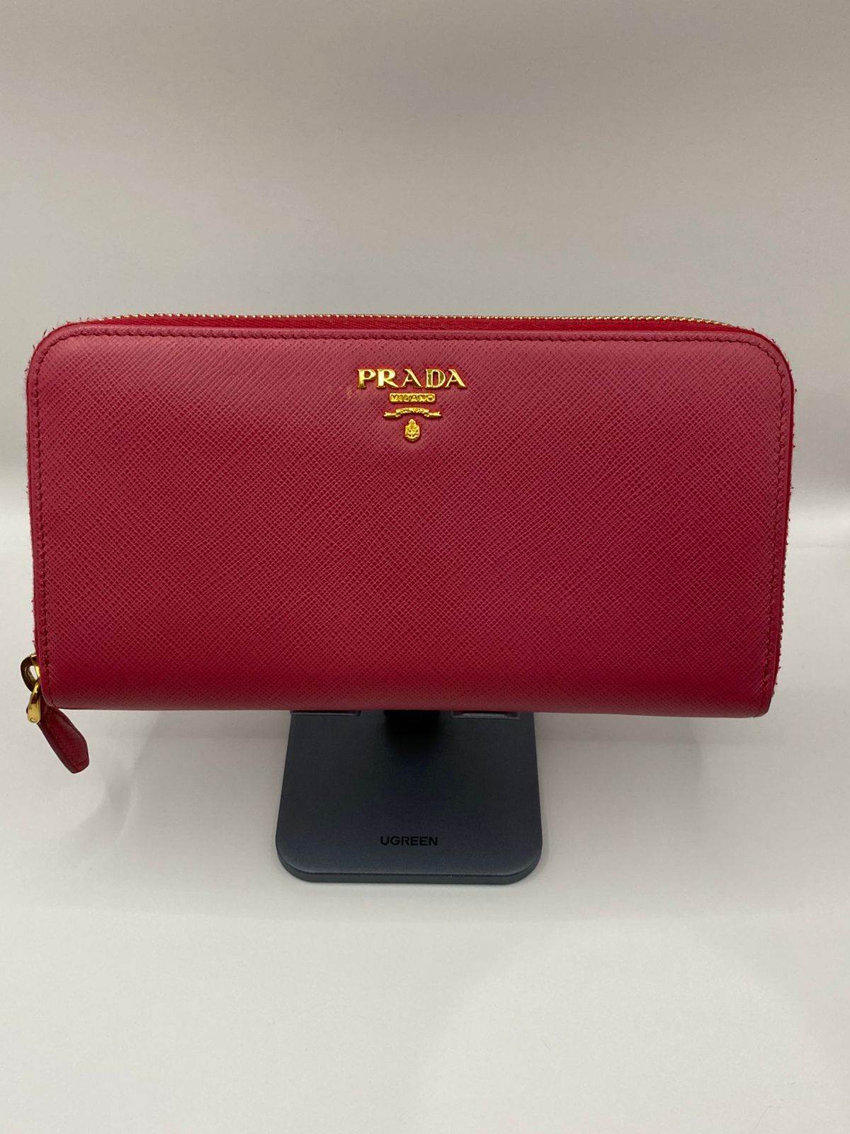 PRADA Saffiano Zip Around Long Wallet