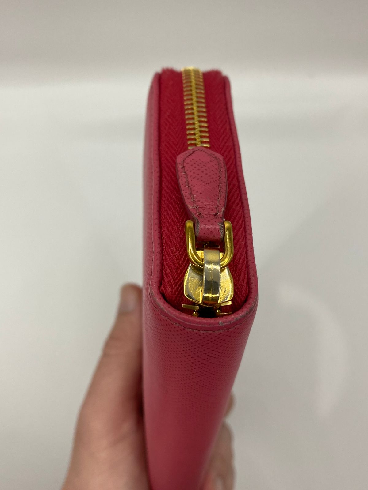 PRADA Saffiano Zip Around Long Wallet