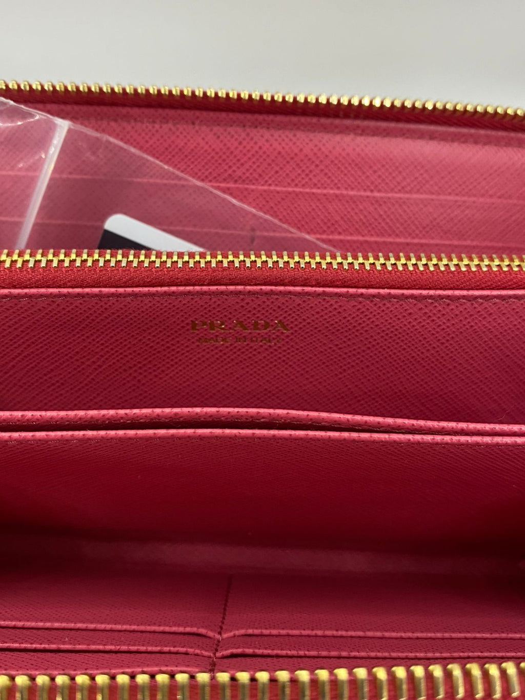 PRADA Saffiano Zip Around Long Wallet