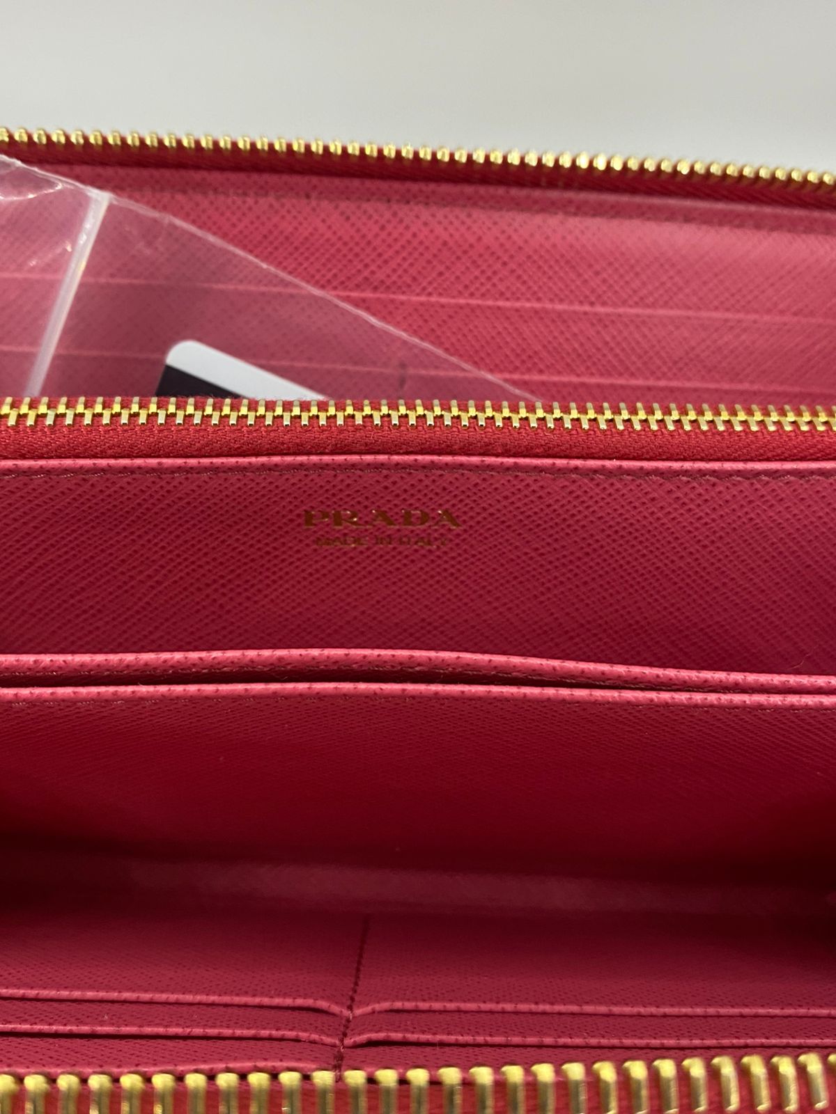 PRADA Saffiano Zip Around Long Wallet