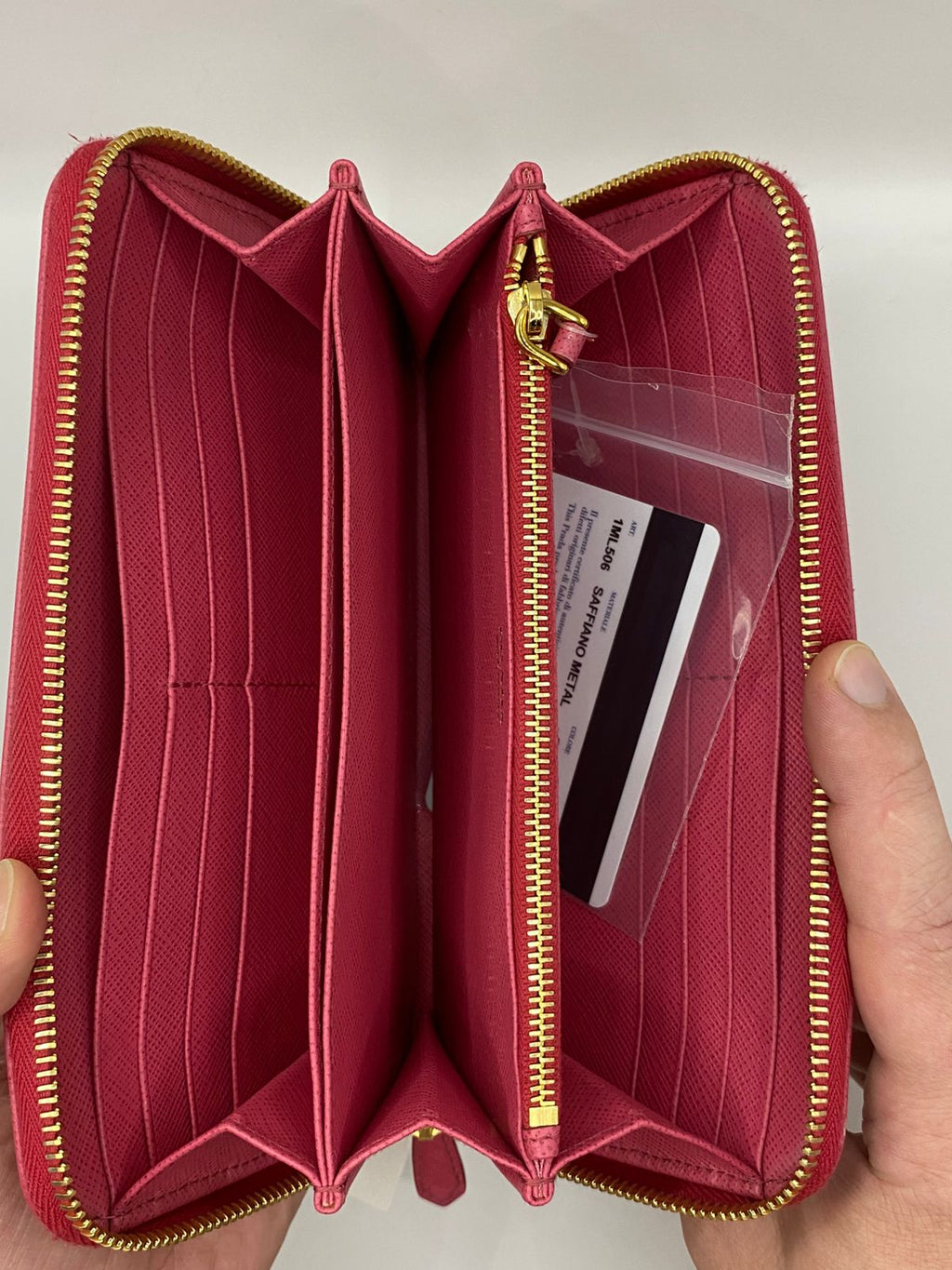PRADA Saffiano Zip Around Long Wallet