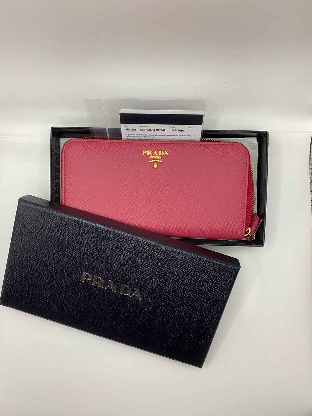 PRADA Saffiano Zip Around Long Wallet