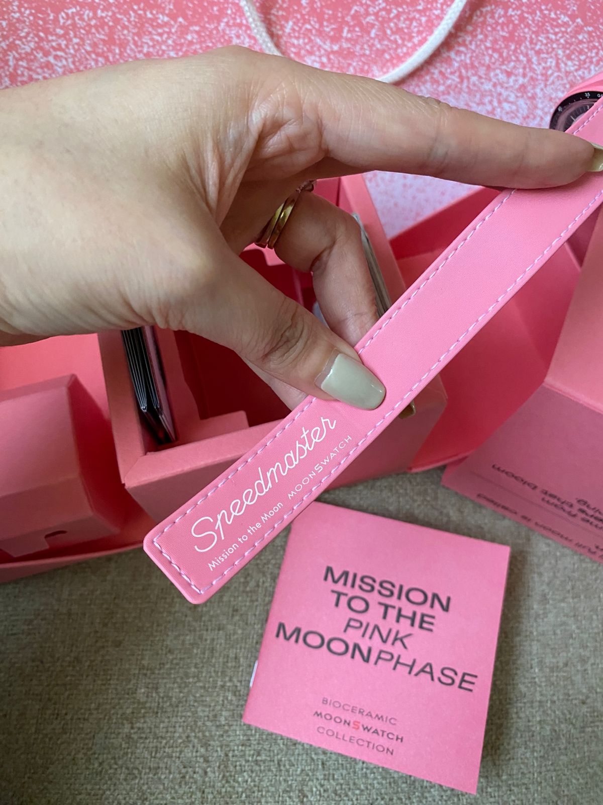 Omega x Swatch Bio ceramic MoonSwatch Mission to the Pink Moonphase watch
