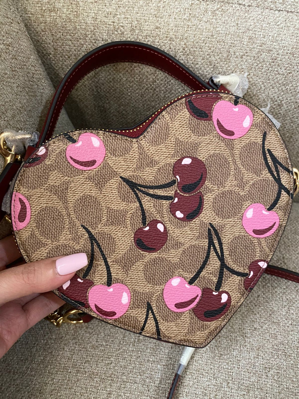 COACH Heart Cherry Crossbody Bag