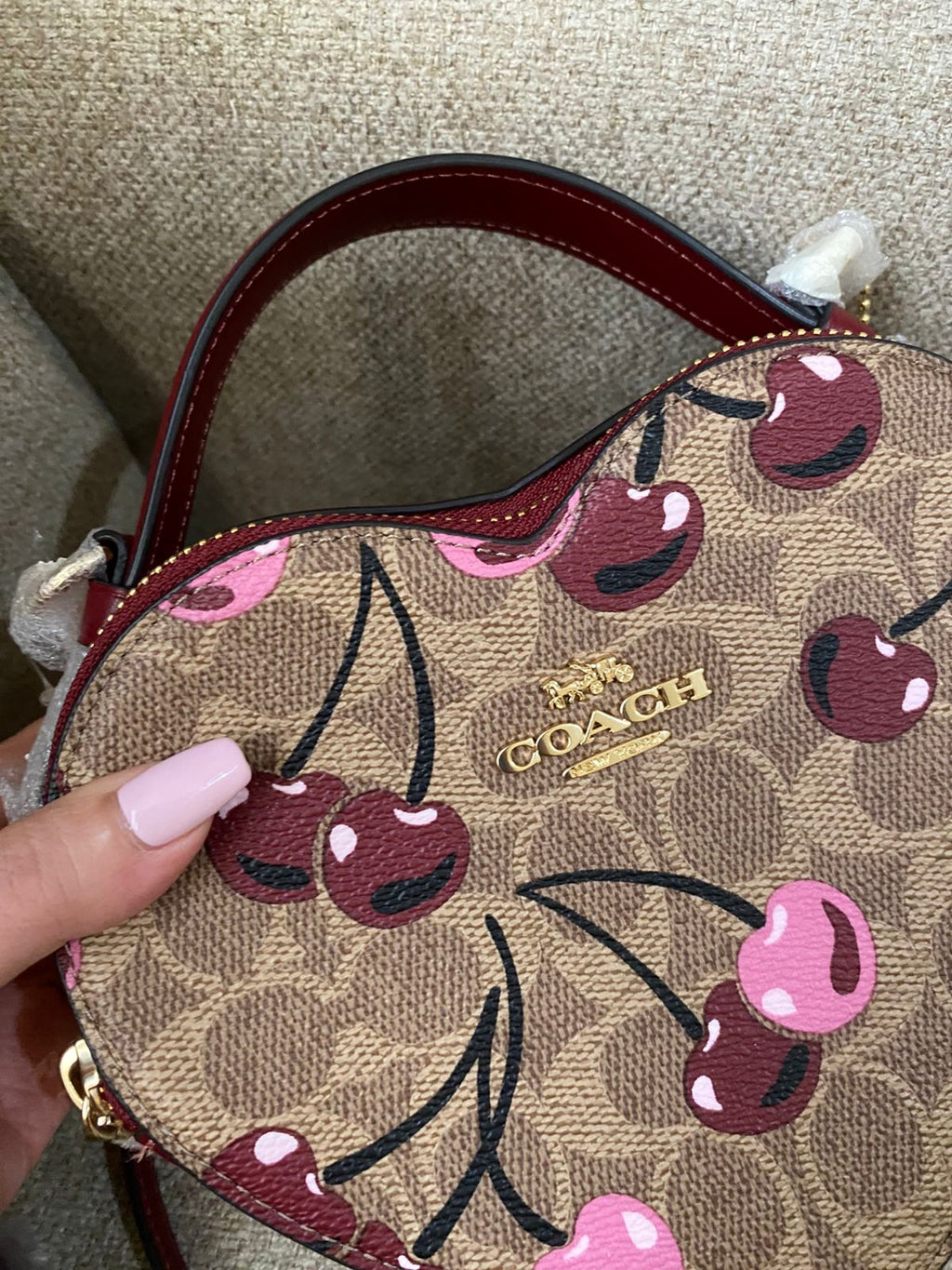 COACH Heart Cherry Crossbody Bag