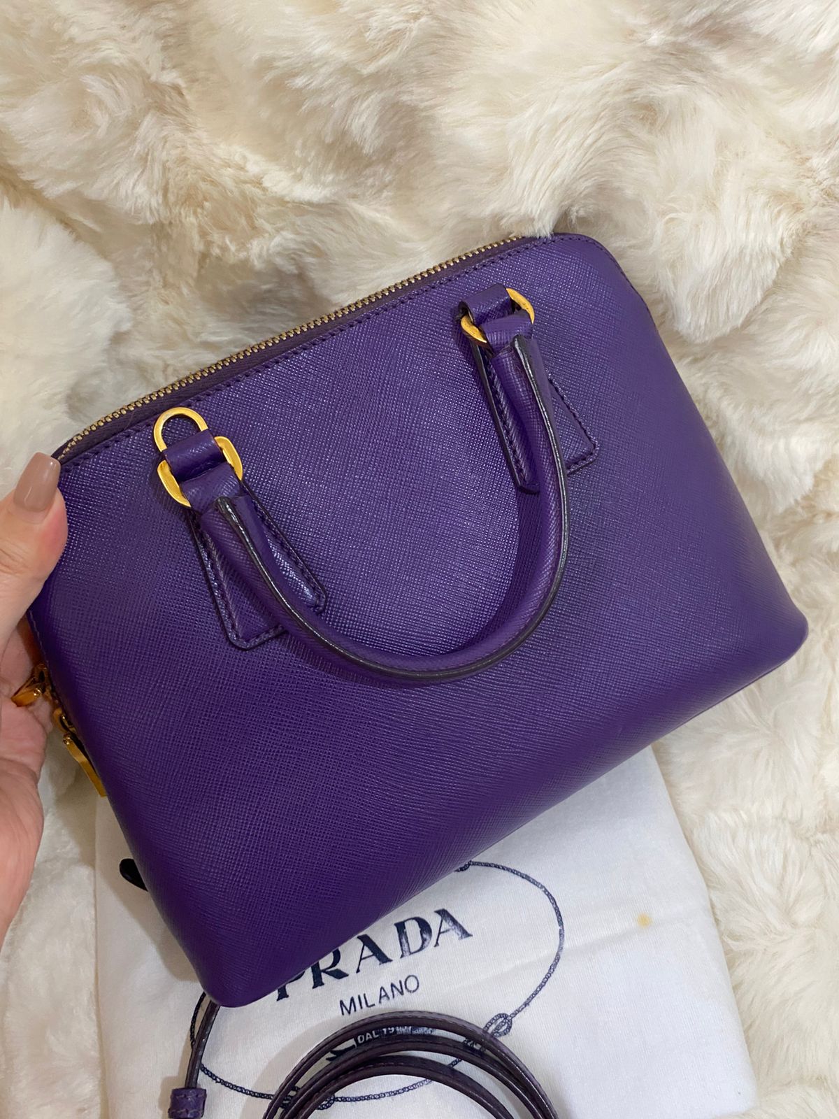 PRADA Saffiano Lux Small in Viola