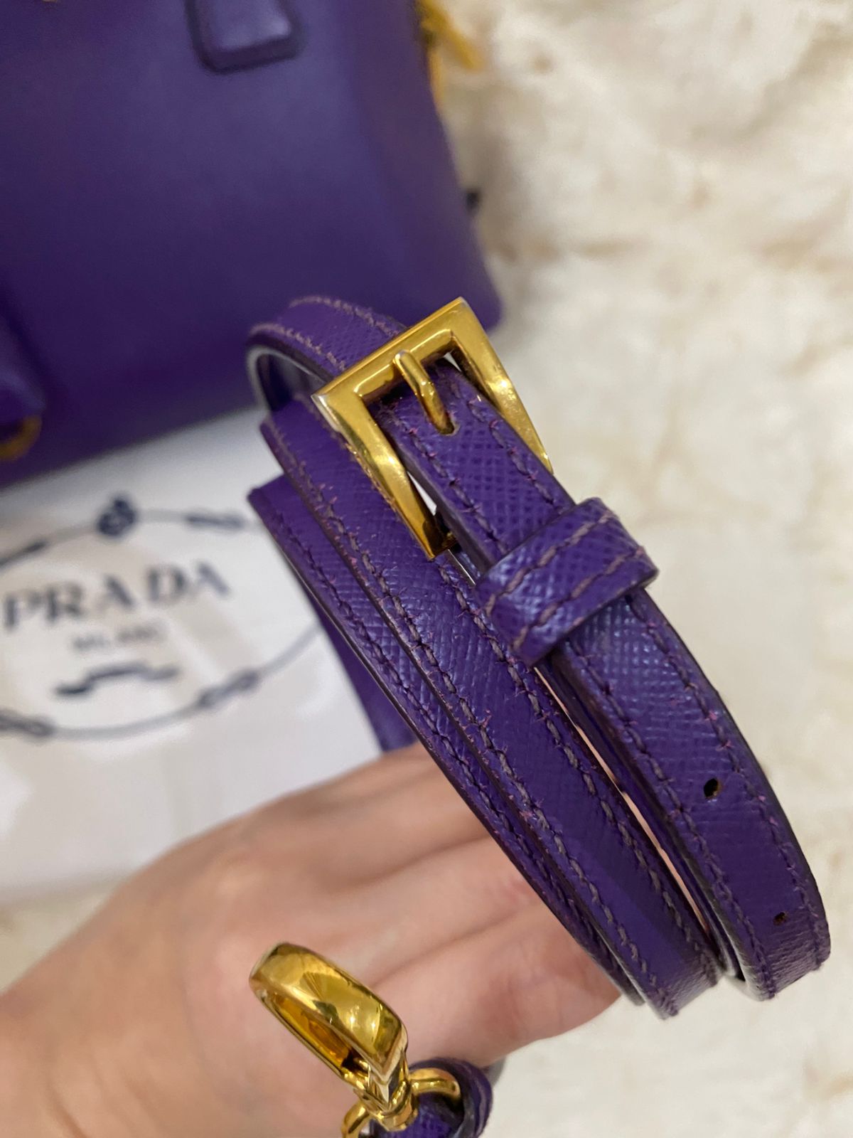 PRADA Saffiano Lux Small in Viola