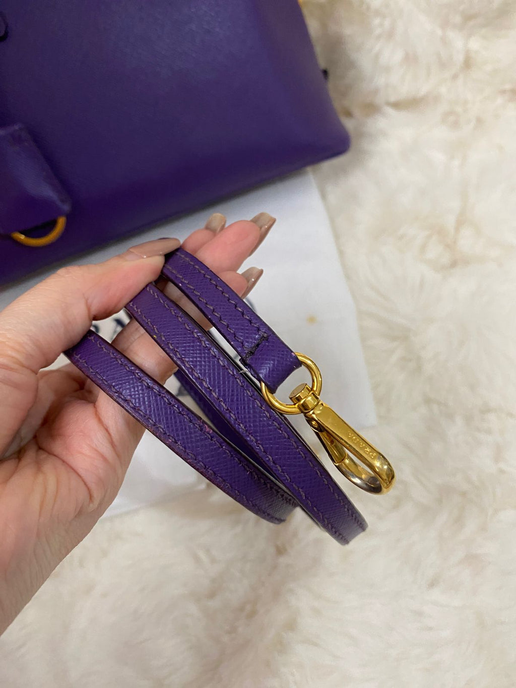 PRADA Saffiano Lux Small in Viola