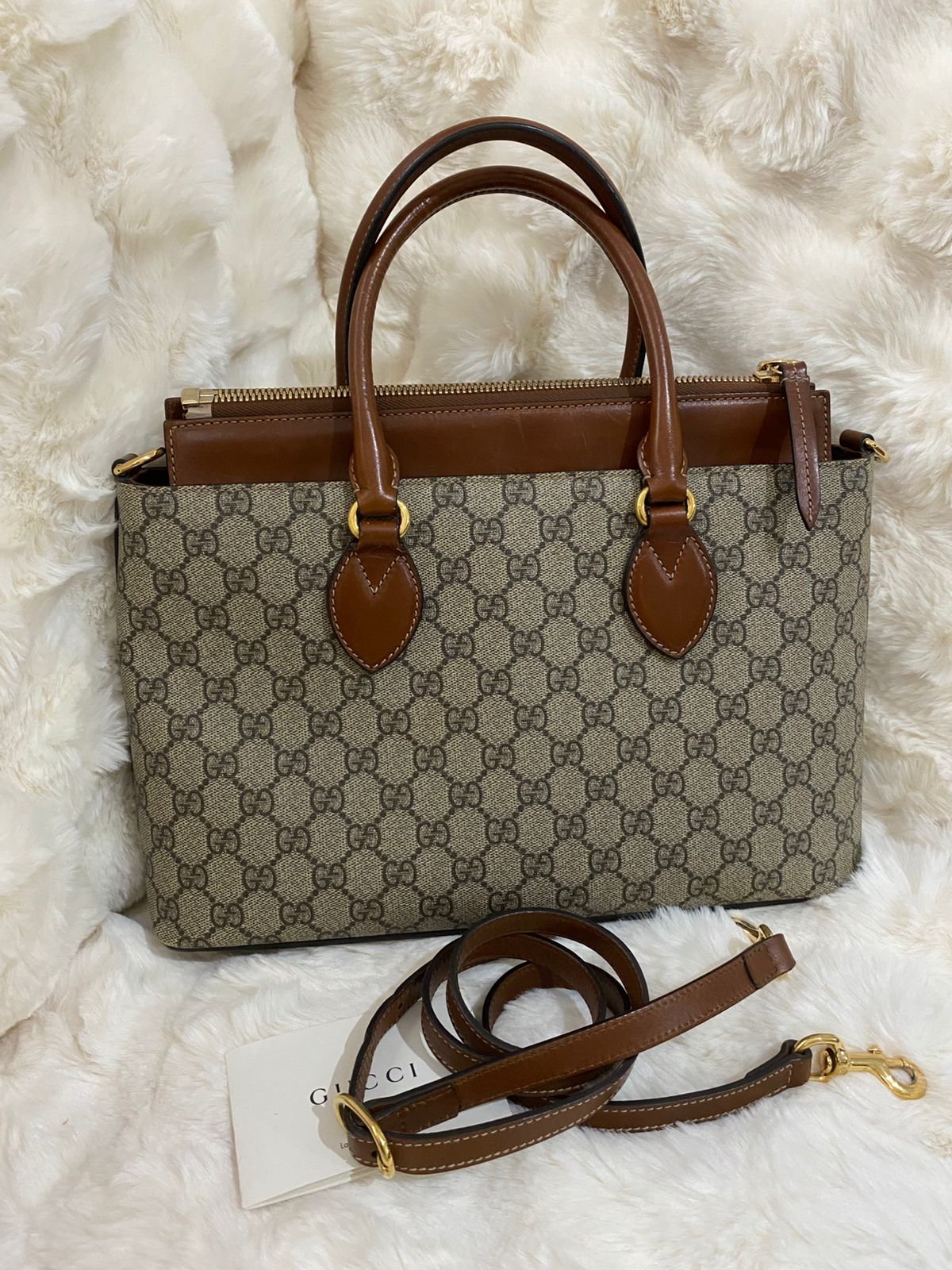 GUCCI  GG Supreme Linea A Satchel Bag