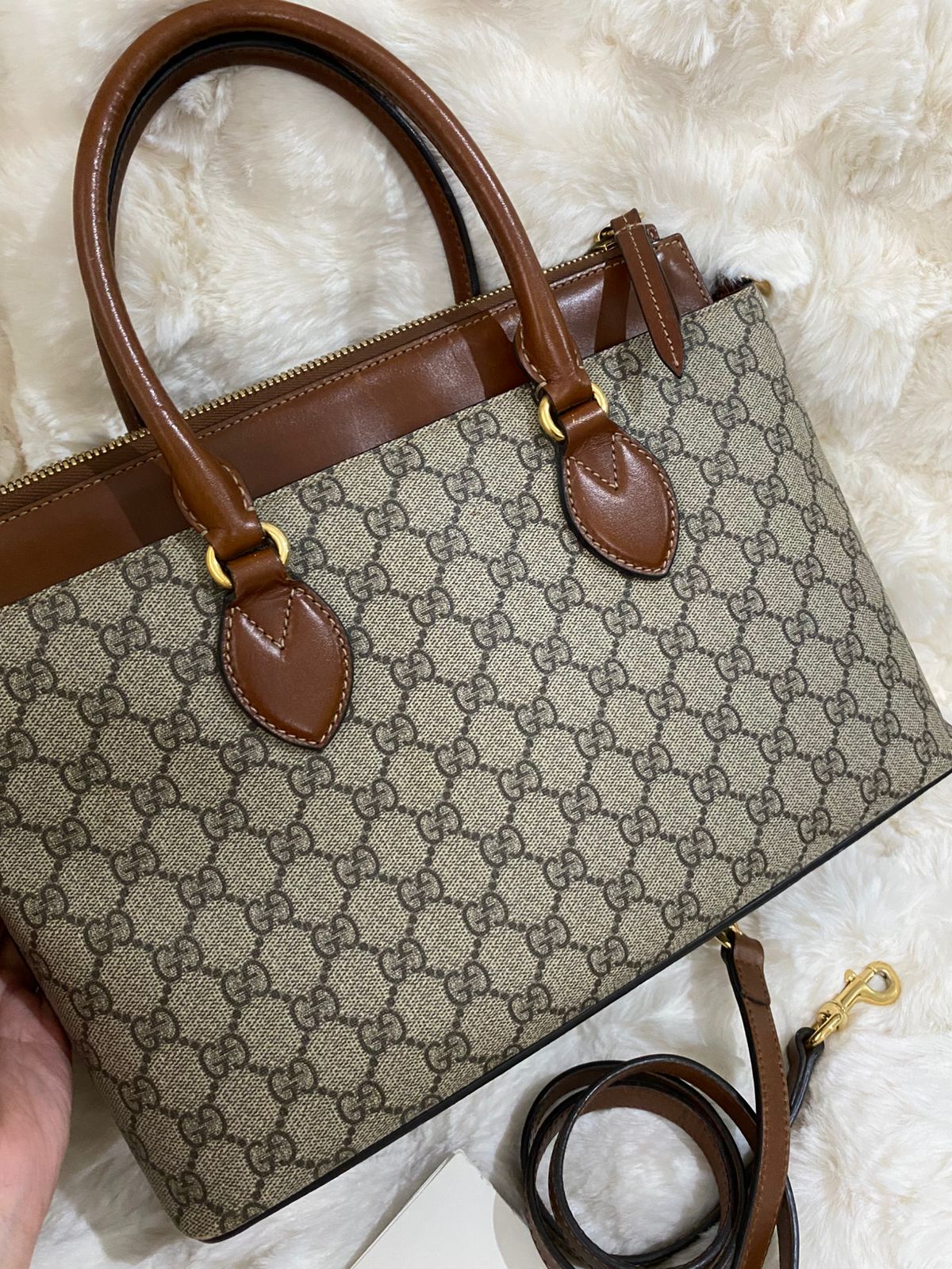 GUCCI  GG Supreme Linea A Satchel Bag