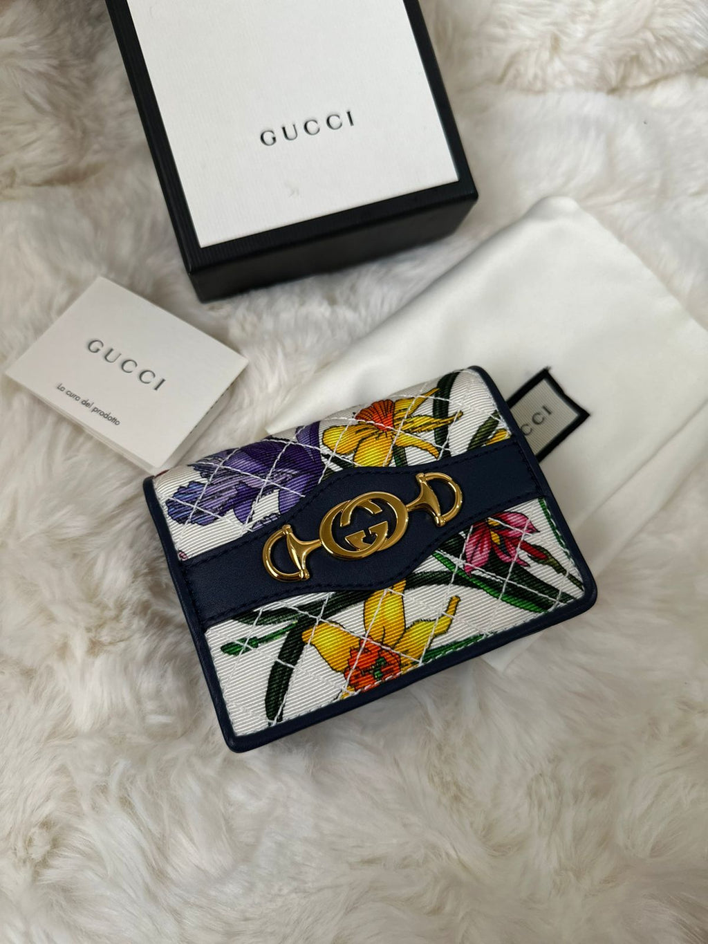 GUCCI Multicolor Flora Print Zumi Canvas Wallet