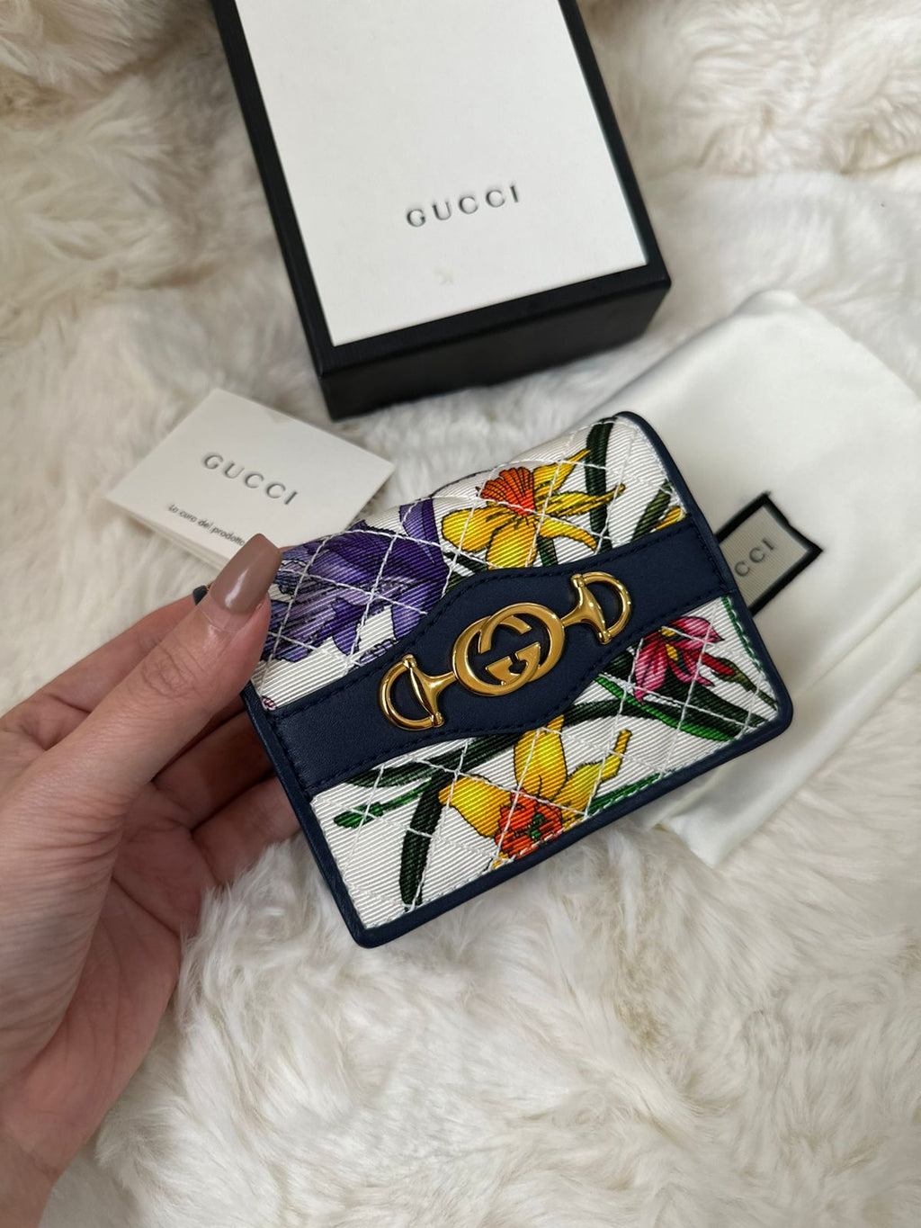 GUCCI Multicolor Flora Print Zumi Canvas Wallet