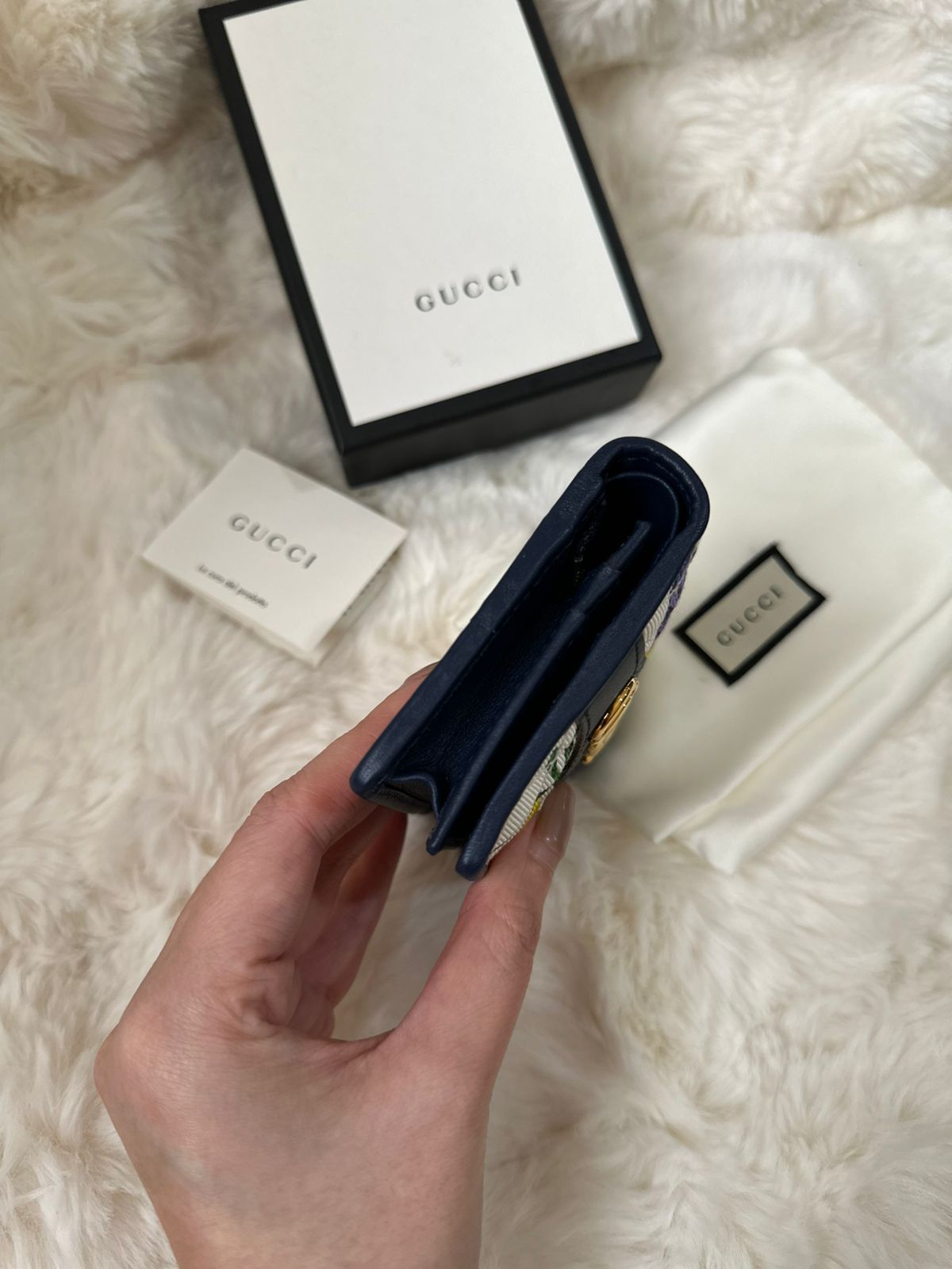 GUCCI Multicolor Flora Print Zumi Canvas Wallet