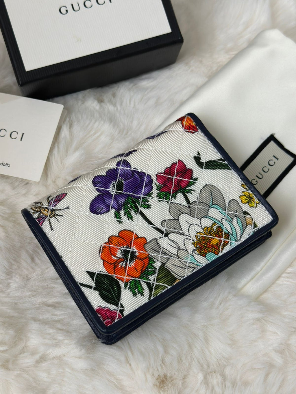 GUCCI Multicolor Flora Print Zumi Canvas Wallet