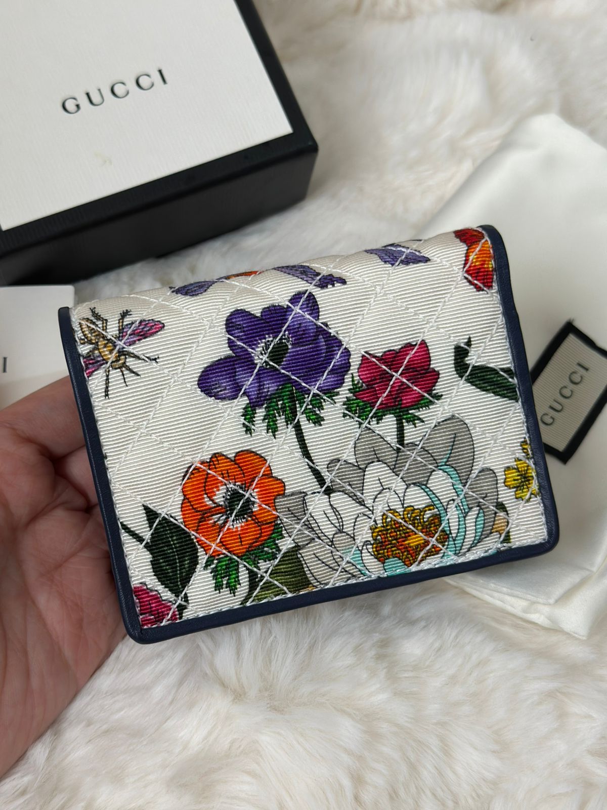 GUCCI Multicolor Flora Print Zumi Canvas Wallet
