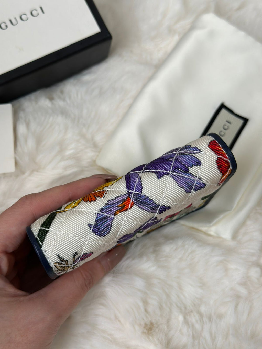 GUCCI Multicolor Flora Print Zumi Canvas Wallet