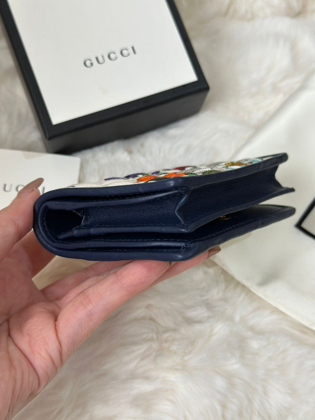 GUCCI Multicolor Flora Print Zumi Canvas Wallet