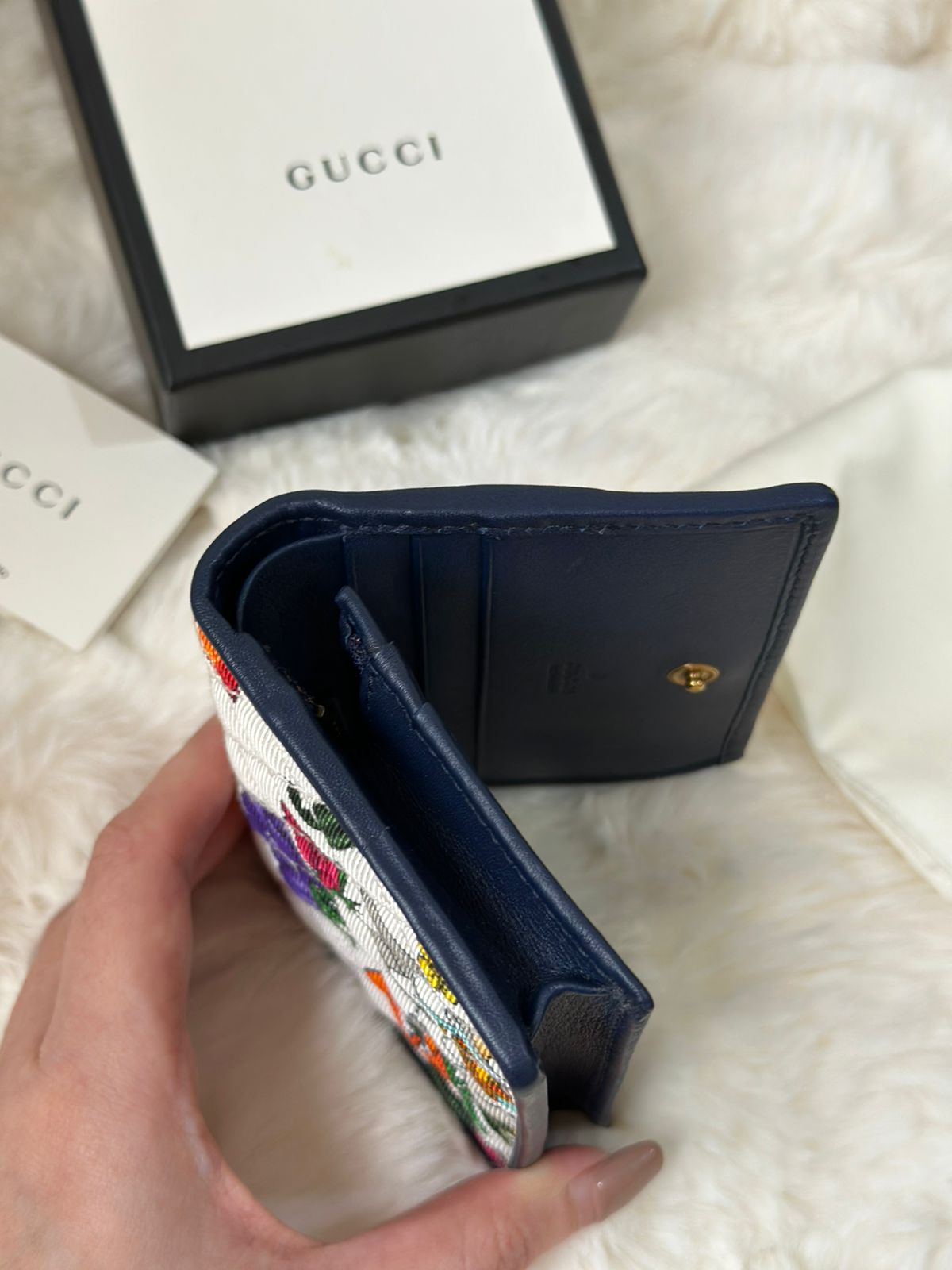 GUCCI Multicolor Flora Print Zumi Canvas Wallet