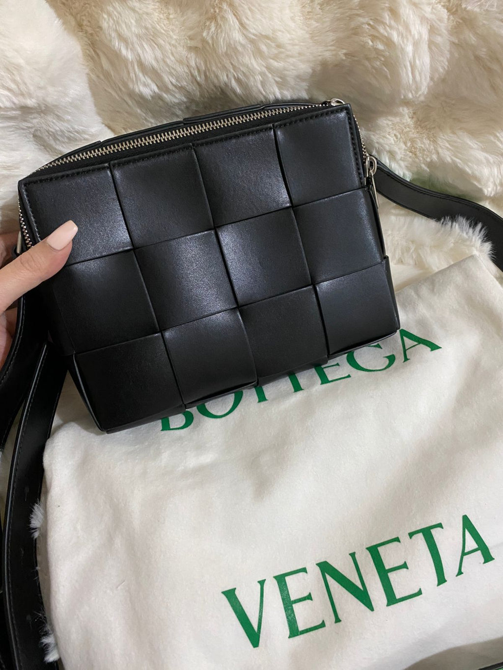 Bottega Veneta Cassette Intrecciato Leather Camera Bag