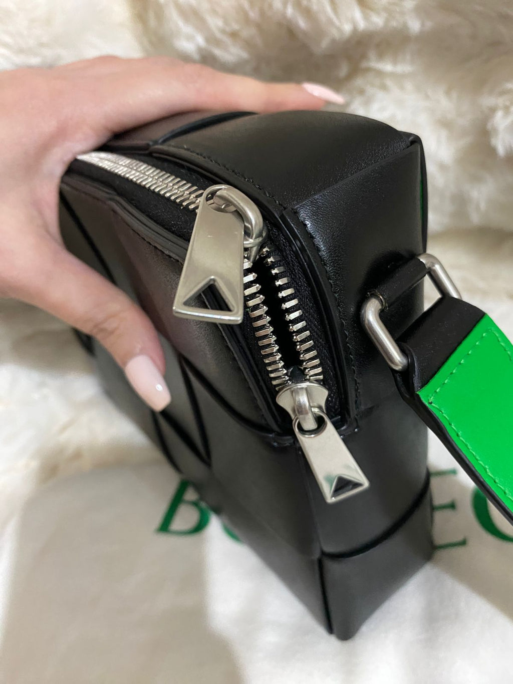 Bottega Veneta Cassette Intrecciato Leather Camera Bag