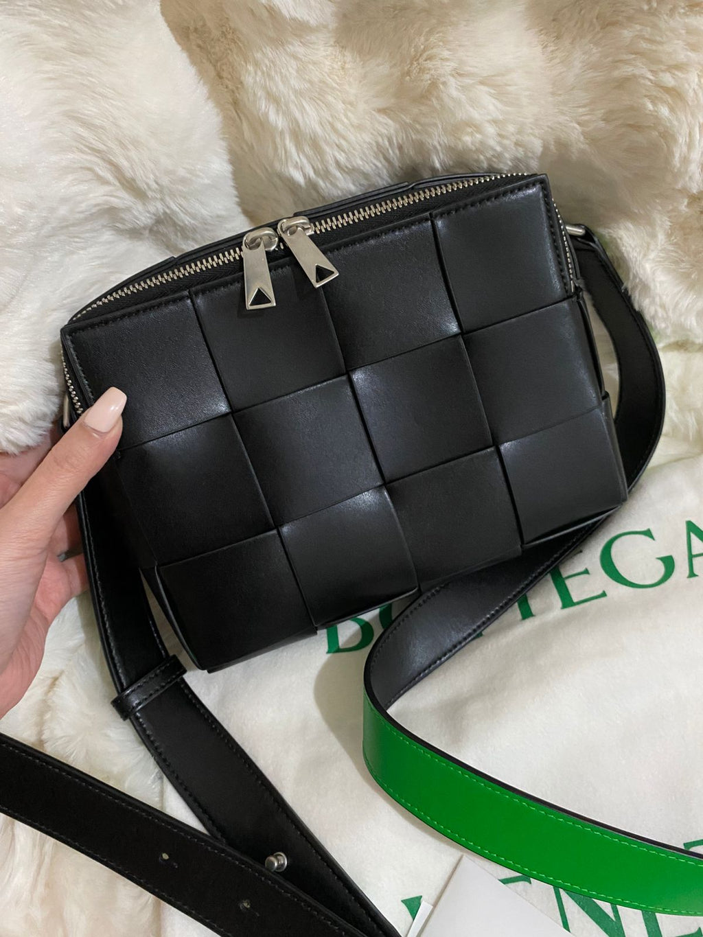 Bottega Veneta Cassette Intrecciato Leather Camera Bag